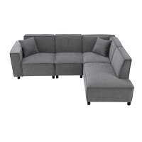 Latitude Run® [VIDEO Provided] [New] 97*74" Modern Minimalist Style Sectional Sofa,L-Shaped Couch Set With 2 Free Pillow