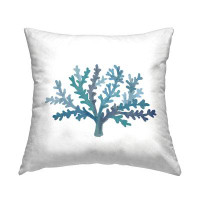 East Urban Home Minimal Blue Coral Sea Life Aquatic Plant Printed Throw Pillow Design By Nina Muis Surface Design
