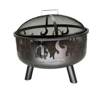 Endless Summer Joy by Endless Summer, 24" Round Wood Burning Fire Pit with Flame Design