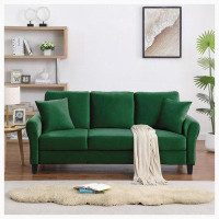 Red Barrel Studio [video] Modern Velvet Couch with 2 Pillow, 78 Inch Width Living Room Furniture