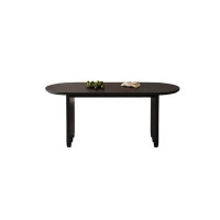 Wildon Home® Black sintered stone dining table ash oval