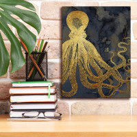 Dovecove Dovecove 'Octopus Ink Gold Blue I' By Christine Zalewski, Giclee Canvas Wall Art