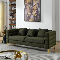 Mercer41 81Inch Oversized 3 Seater Sectional Sofa, Living Room Comfort Fabric Sectional Sofa-Deep Seating Sectional Sofa