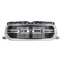 RAM Pickup RAM 1500 Grille Chrome Surround With Black Billets Without Camera Laramie/Big Horn Model - CH1200428
