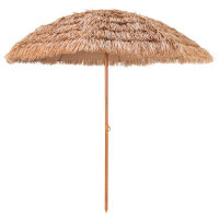 Bay Isle Home™ Bay Isle Home™ 8 Ft Patio Thatched Tiki Umbrella 8 Ribs Portable Hawaiian Hula Beach