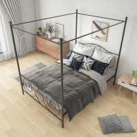 Charlton Home Canopy Metal Bed Frame With Vintage Style Headboard & Footboard ,Easy DIY Assembly All Parts Included