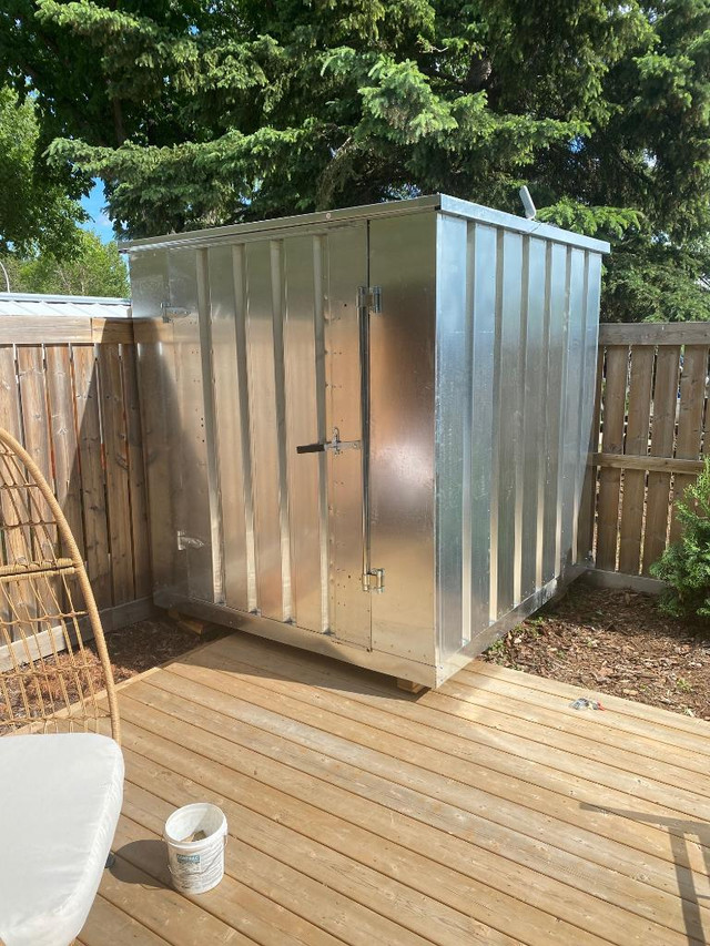 Garden and Yard Shed made of STEEL – Our standard 7’ X 7’ Best Shed Ever will store all of your garden and yard supplies in Storage Containers in Territories