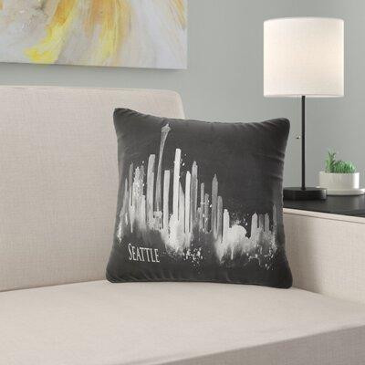 East Urban Home Cityscape Painting Seattle Silhouette Pillow in Bedding