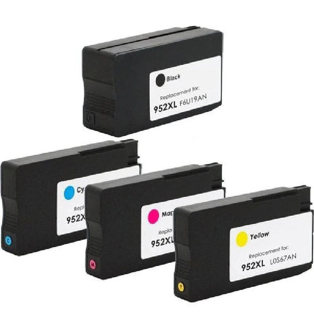 Compatible with HP 952XL Black/Cyan/Magenta/Yellow Remanufactured ECOink Combo Pack - 4 Cartridges in Printers, Scanners & Fax