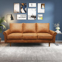 Ebern Designs Rayyan 73'' Rolled Arms Faux Leather Sofa
