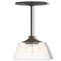 Breakwater Bay 1 Light English Bronze Mini Pendant With Clear Glass Shade