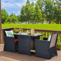 Lark Manor Altherr Rectangular 2 - Person 41'' Long Bistro Set with Cushions