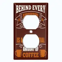WorldAcc Metal Light Switch Plate Outlet Cover (Behind Every Person Coffee Brown - Single Duplex)