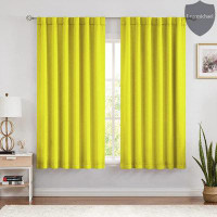 Homlpope Blackout Curtains For Bedroom 63-Inch Length, Room Darkening Window Treatments Set 2 Panels, 52" W Triple Weave