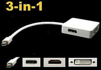 3 in 1 Mini DisplayPort DP to DP / DVI / HDMI Cable Adapter