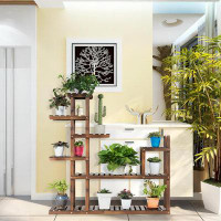 Arlmont & Co. 7-Tier Flower Wood Stand Plant Display Rack Storage Shelf