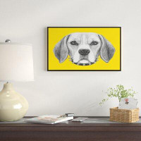Made in Canada - Design Art Funny Beagle Dog with Collar - Wrapped Canvas Graphic Art Print