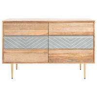Everly Quinn Frano 6 Drawer 45.3" W Double Dresser