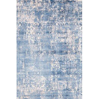 Bungalow Rose Ramage Abstract Hand Loomed Blue/Ivory Area Rug