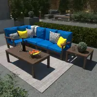 Highwood USA 66.75" Wide Outdoor U-Shaped Patio Sectional with Cushions