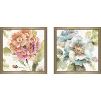 Ophelia & Co. 'Country Bloom VI' 2 Piece Framed Watercolor Painting Print Set