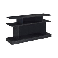 Ebern Designs Gaviota Black 2-Shelf Sofa Table