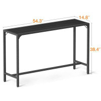 17 Stories 55 Inch Outdoor Bar Table, Patio Bar Height Table, Tall Bar Counter Pub Dining Table With Weather Resistant W