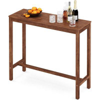 Anadea Bar Table, 45 inch Counter Bar Height Pub Table, Rectangular Acacia Wood High Top Kitchen Dining