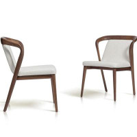 WONERD 30.51" White Solid back Arm Chair(Set of 2)