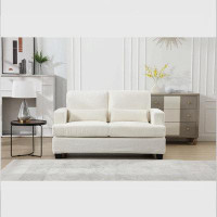 Ebern Designs 2 Seater Modern Upholstered Sofa With Square Armrests