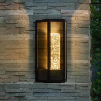 LHLYCLX Crystal Modern Outdoor Wall Sconce 10W LED Dimmable Waterproof Anti-Rust Exterior Lighting Fixtures