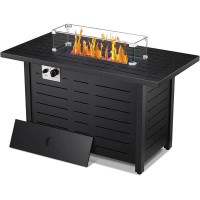 Red Barrel Studio 24'' H x 43'' W Iron Propane Outdoors Fire Pit Table