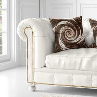 The Twillery Co. Abstract Chocolate and Milk Candy Spiral Design Pillow