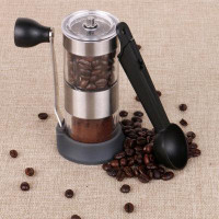 SC0GO Manual Espresso Coffee Bean Grinder, Portable Visible Manual Coffee Grinder Stainless Steel, Easy To Use Coffee Gr