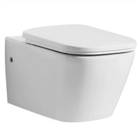 EAGO WD390 White Modern Ceramic Wall Mounted Toilet Bowl w Seat ( Ultra Low Dual Flush )( Carrier also Available ) ATC