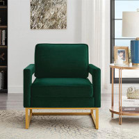 wendeway Modern Style Accent Chair With Gold Metal Base