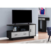 Latitude Run® 23.75" Black And Grey Particle Board Laminate And MDF TV Stand With Storage