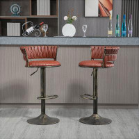 17 Stories Swivel Bar Stools Set Of 2 Adjustable Counter Height Chairs