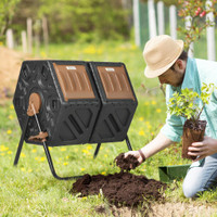 Outdoor Composter 26.4" L x 23.6" W x 30.3" H Brown and Black