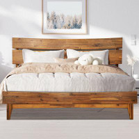 Acacia Base de lit en bois massif avec tête de lit Aurora