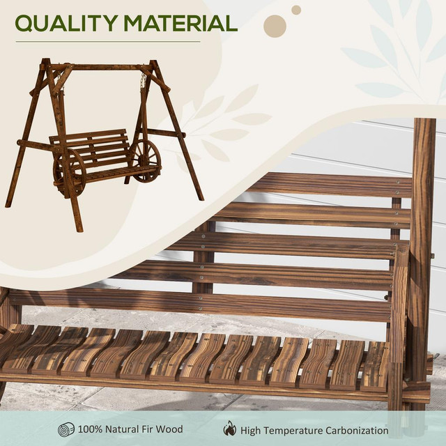 Porch Swing 78.7" W x 53.9" D x 65.7" H Carbonized in Patio & Garden Furniture - Image 4