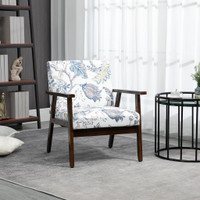 MODERN ACCENT CHAIRS WITH CUSHIONED SEAT, UPHOLSTERED LINEN-FEEL ARMCHAIR FOR BEDROOM