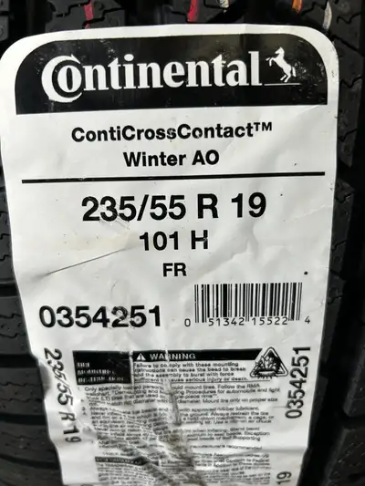 4 Brand New Continental Conti Cross Contact Winter 235/55R19 Winter Tires  *** WallToWallTires.com ***