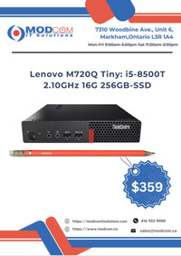 Lenovo M720Q Tiny: i5-8500T 2.10GHz 16G 256GB-SSD PC Off Lease FOR SALE!!!