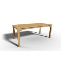 Hokku Designs Clarisse Rectangular Teak Outdoor Dining Table With Built-In Extension