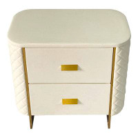 Everly Quinn Timeless White And Gold End Table