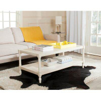 Red Barrel Studio Gladston Solid Wood 4 Legs Coffee Table with Storage