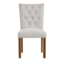 Red Barrel Studio Red Barrel Studio® Tufted Back Parsons Dining Chair - Gray Woven (Set Of 2)