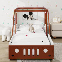 Zoomie Kids Aimani Twin Wood Platform Bed in Car-Shaped for Kids