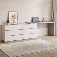 Orren Ellis Atascosa Modern Home Office Expandable Dresser Desk Combo with Drawers